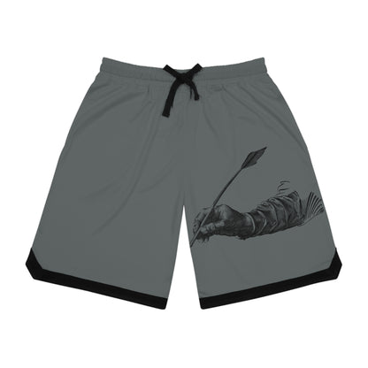 Basketball Rib Shorts: Writing Dark Grey