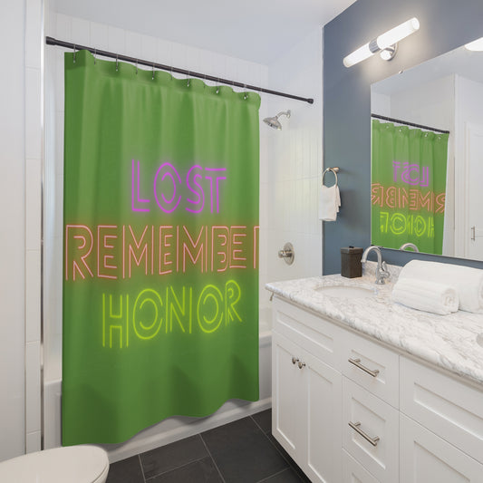 Shower Curtains: #1 Lost Remember Honor Green