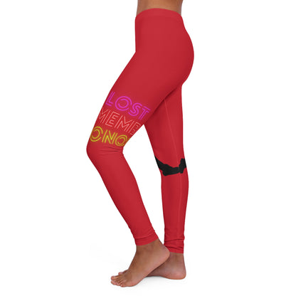 Women's Spandex Leggings: Baseball Dark Red