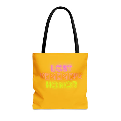 Tote Bag: Lost Remember Honor Yellow