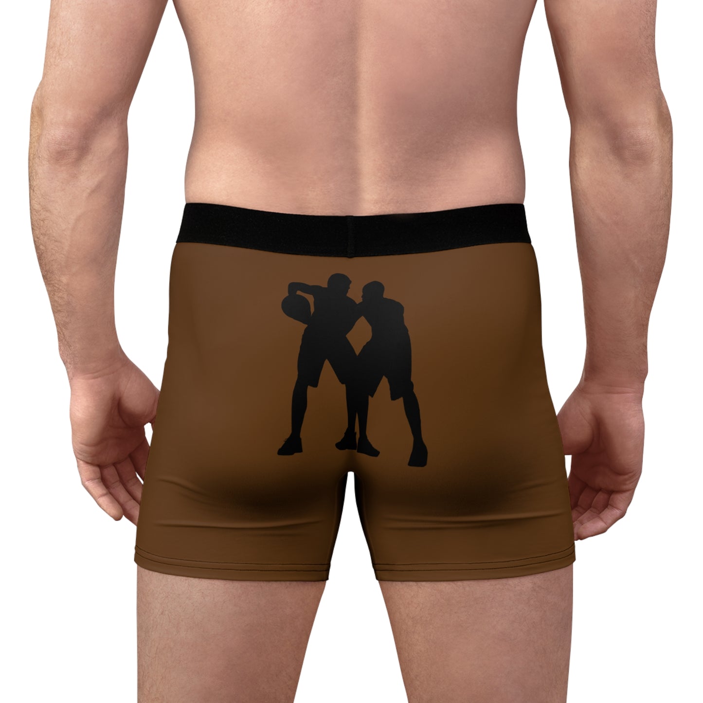 Men's Boxer Briefs: Basketball Brown