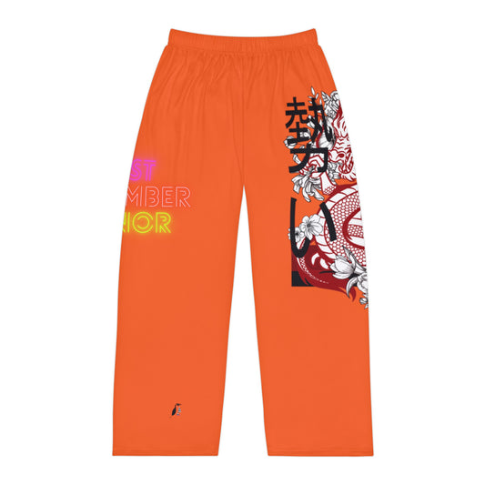 Men's Pajama Pants: Dragons Orange