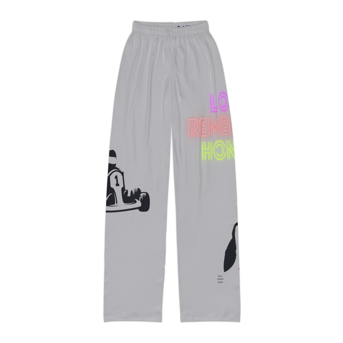 Kids Pajama Pants: Racing Lite Grey