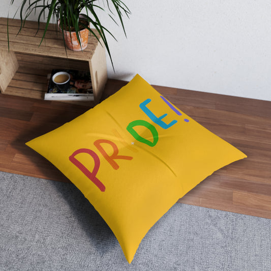 Tufted Floor Pillow, Square: LGBTQ Pride Yellow