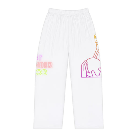 Women's Pajama Pants: Bowling White