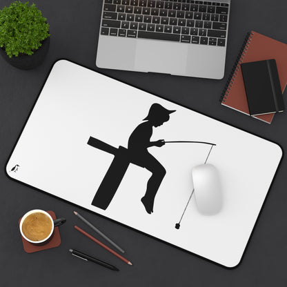 Desk Mat: Fishing White