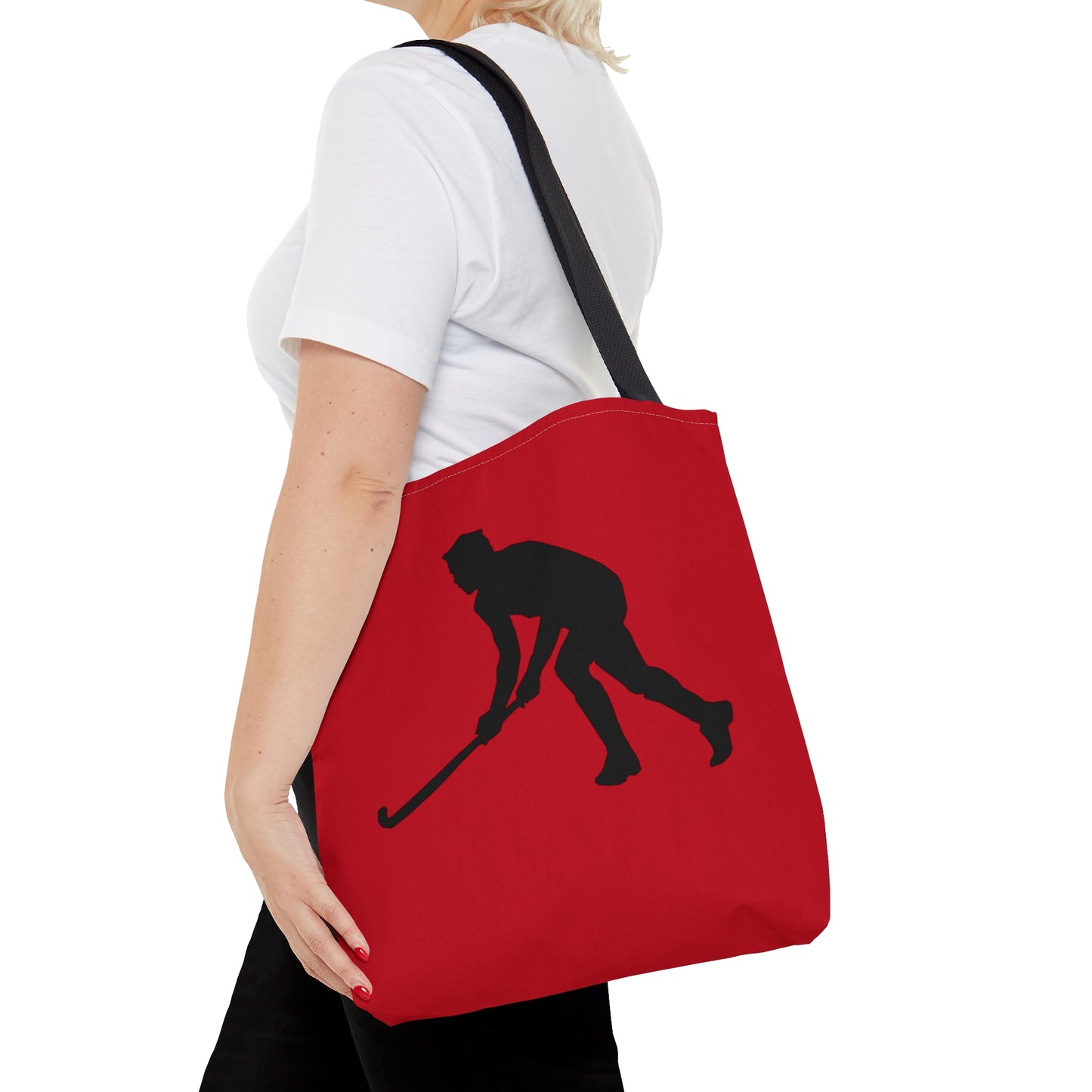 Tote Bag: Hockey Dark Red