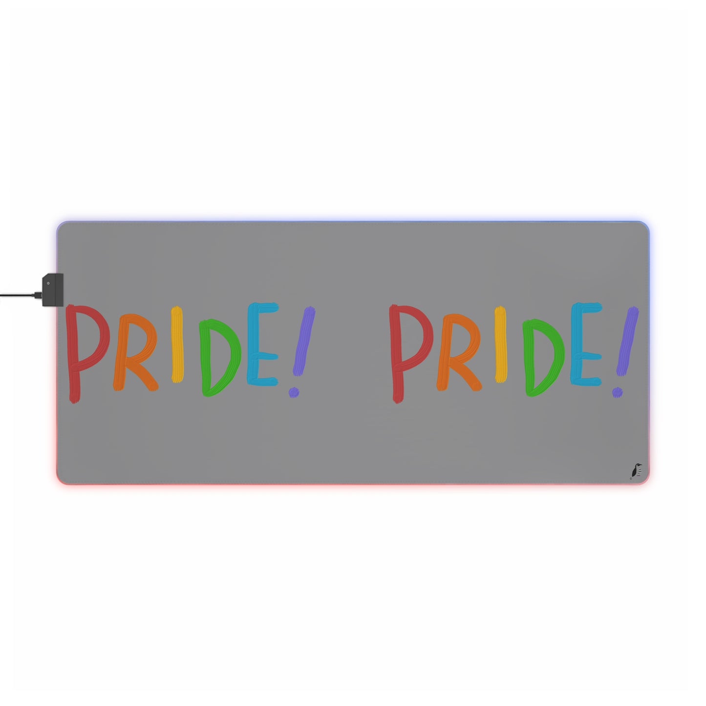 LED Gaming Mouse Pad: LGBTQ Pride Grey