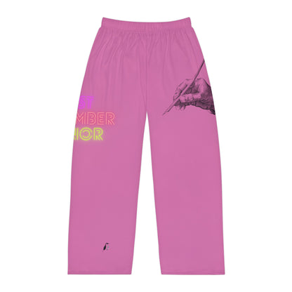 Men's Pajama Pants: Writing Lite Pink