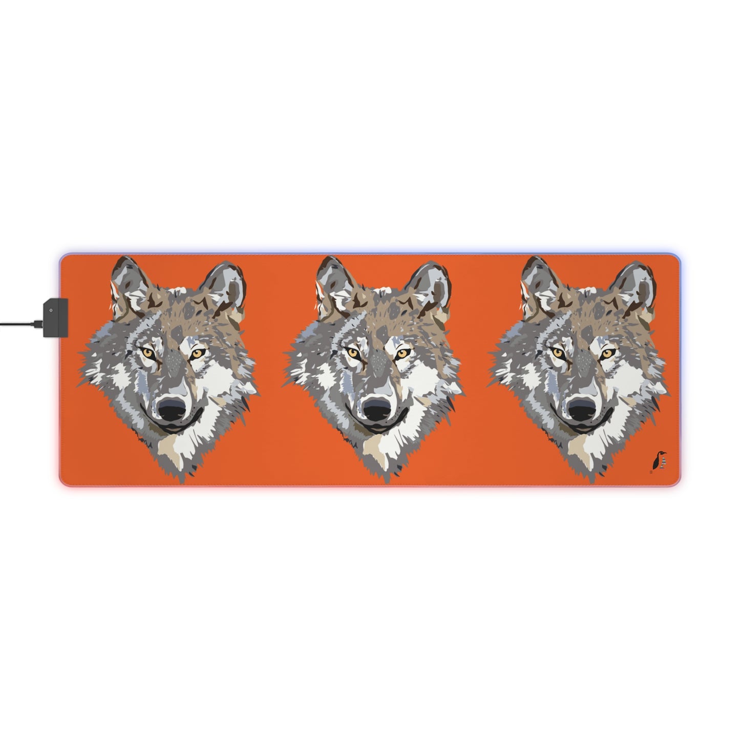 LED Gaming Mouse Pad: Wolves Orange