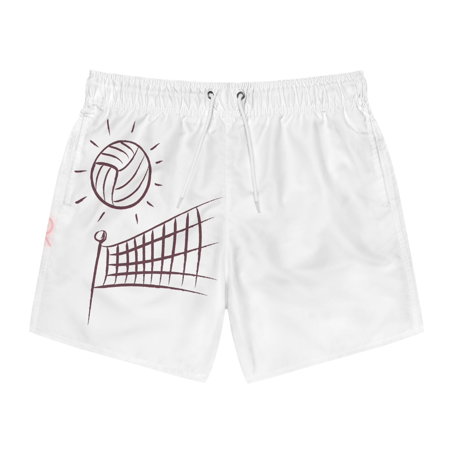 Swim Trunks: Volleyball White