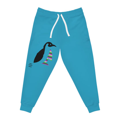 Athletic Joggers: Crazy Penguin World Logo Turquoise