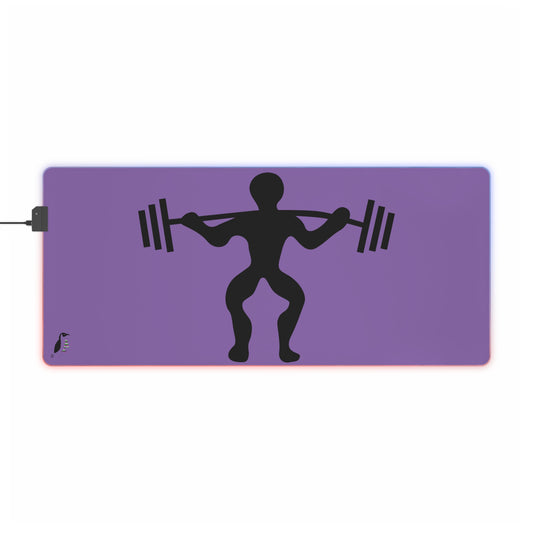 LED Gaming Mouse Pad: Weightlifting Lite Purple