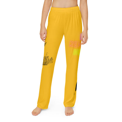 Kids Pajama Pants: Writing Yellow