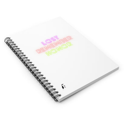 Spiral Notebook - Ruled Line: Lost Remember Honor White