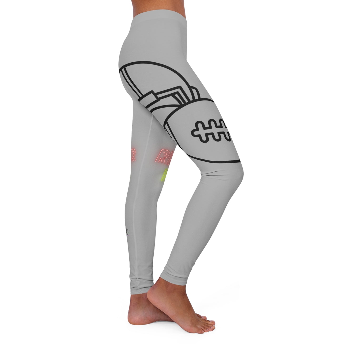 Women's Spandex Leggings: Football Lite Grey