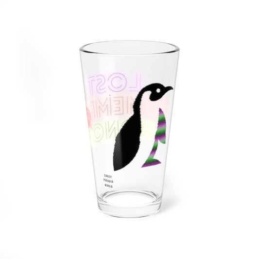 Mixing Glass, 16oz Crazy Penguin World Logo