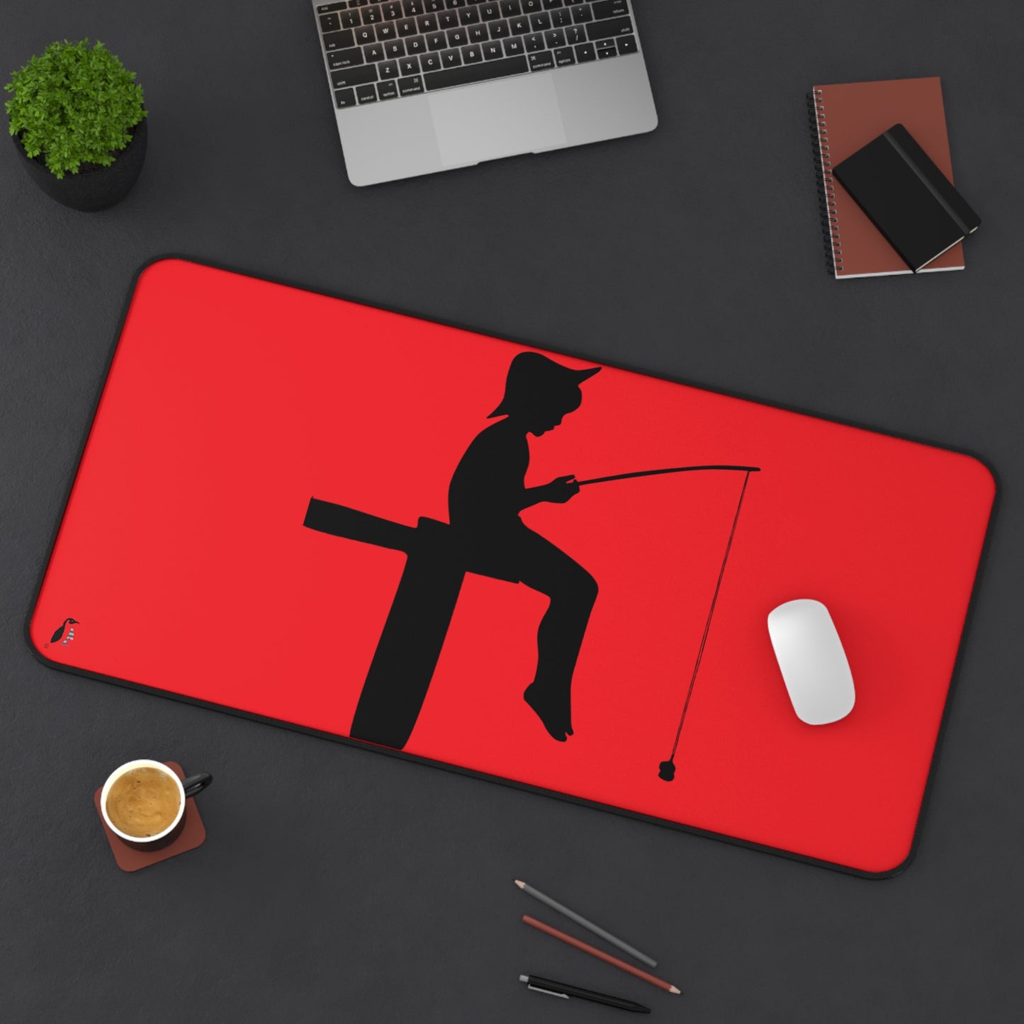 Desk Mat: Fishing Red