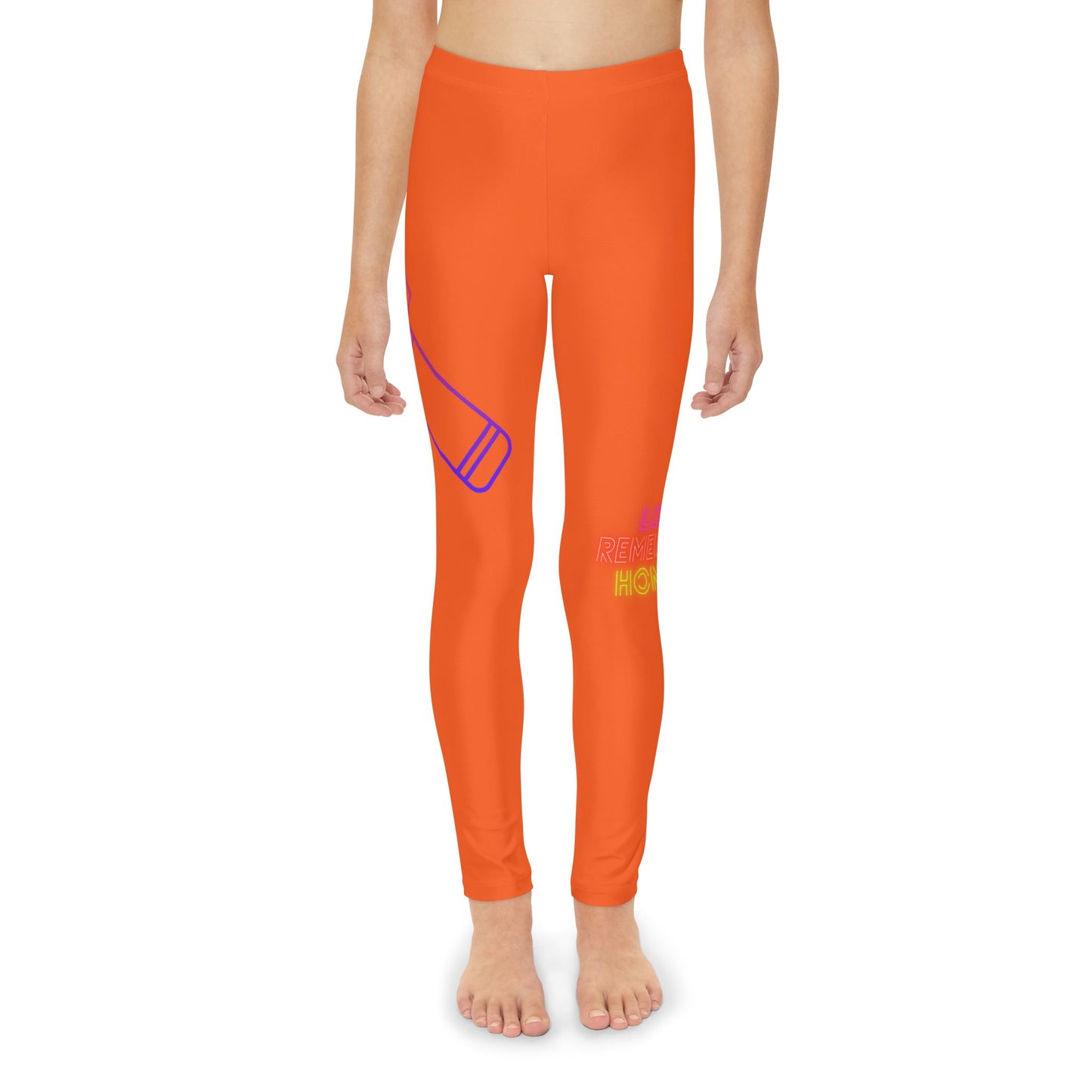 Youth Full-Length Leggings: Music Orange