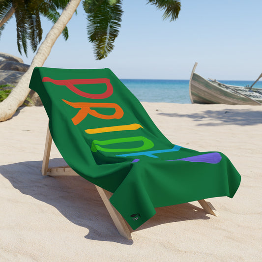 Beach Towel: LGBTQ Pride Dark Green