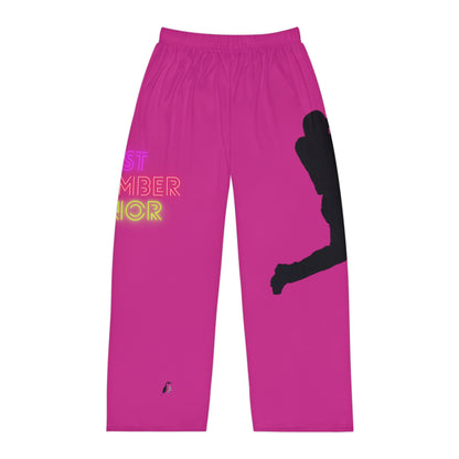 Men's Pajama Pants: Baseball Pink