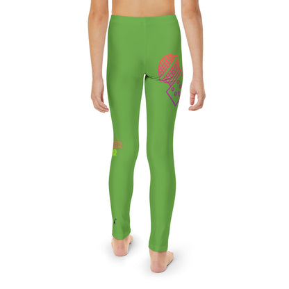 Youth Full-Length Leggings: Music Green