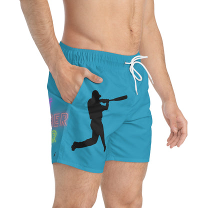 Swim Trunks: Baseball Turquoise