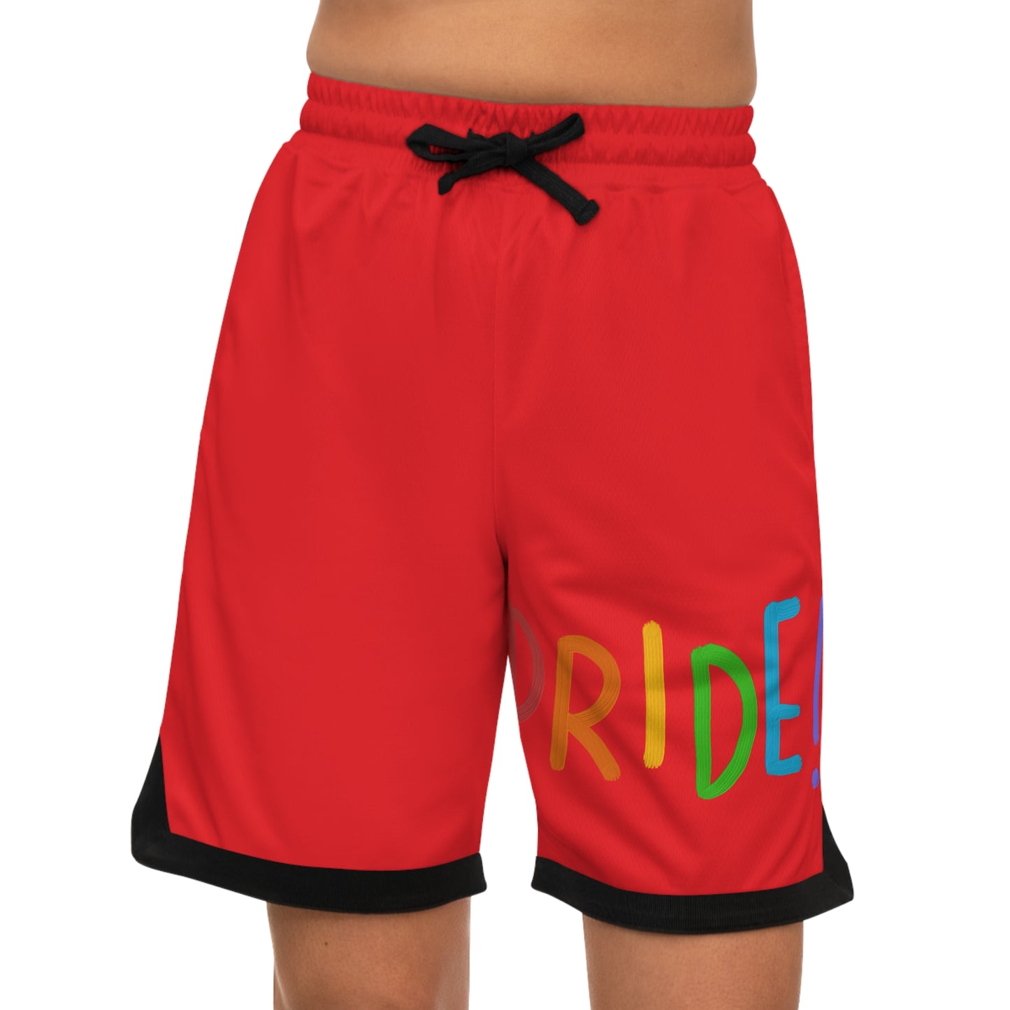 Basketball Rib Shorts: LGBTQ Pride Red