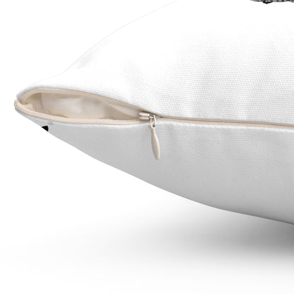 Spun Polyester Square Pillow: Writing White