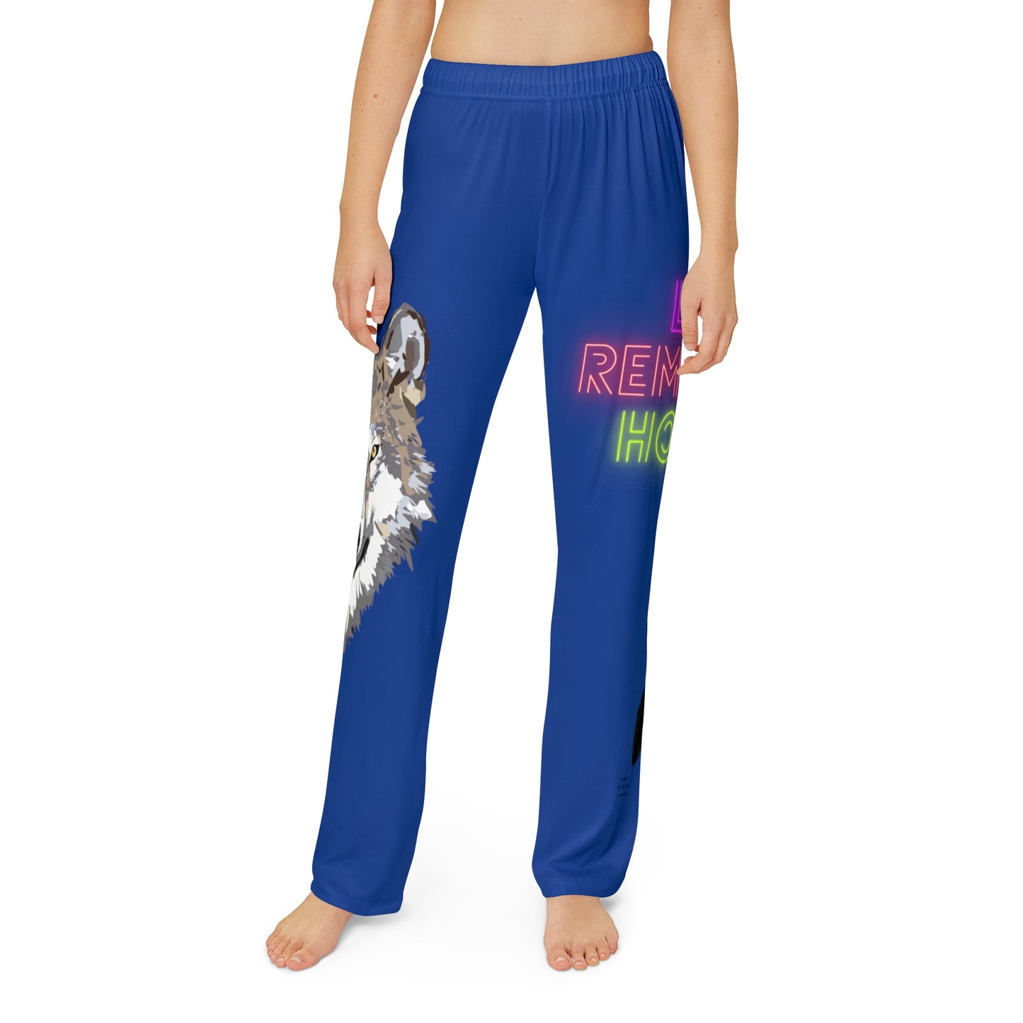 Kids Pajama Pants: Wolves Dark Blue