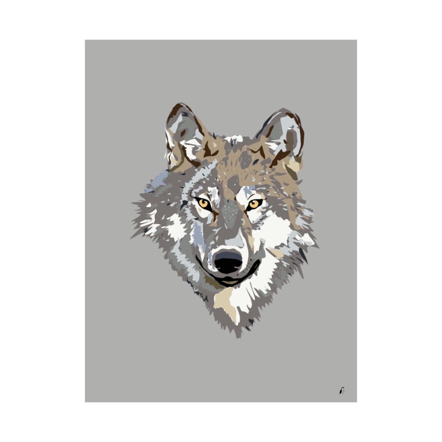 Premium Matte Vertical Posters: Wolves Lite Grey