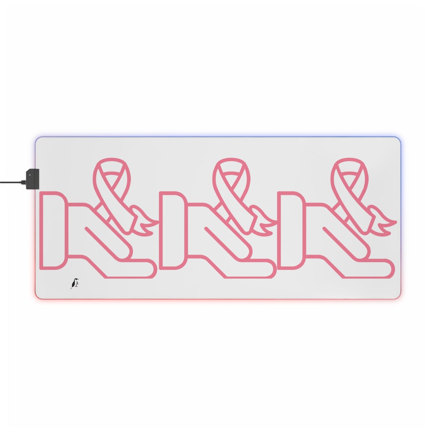 LED Gaming Mouse Pad: Fight Cancer White