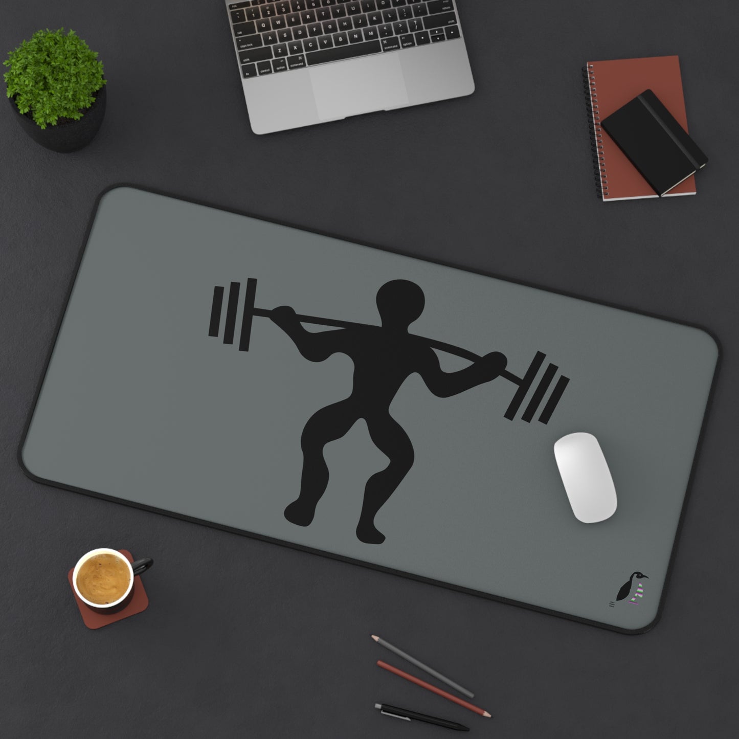 Desk Mat: Weightlifting Dark Grey