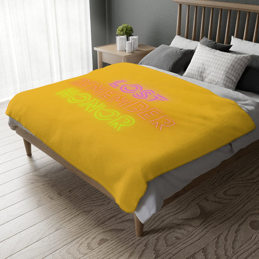 Velveteen Minky Blanket (Two-sided print) Lost Remember Honor Yellow