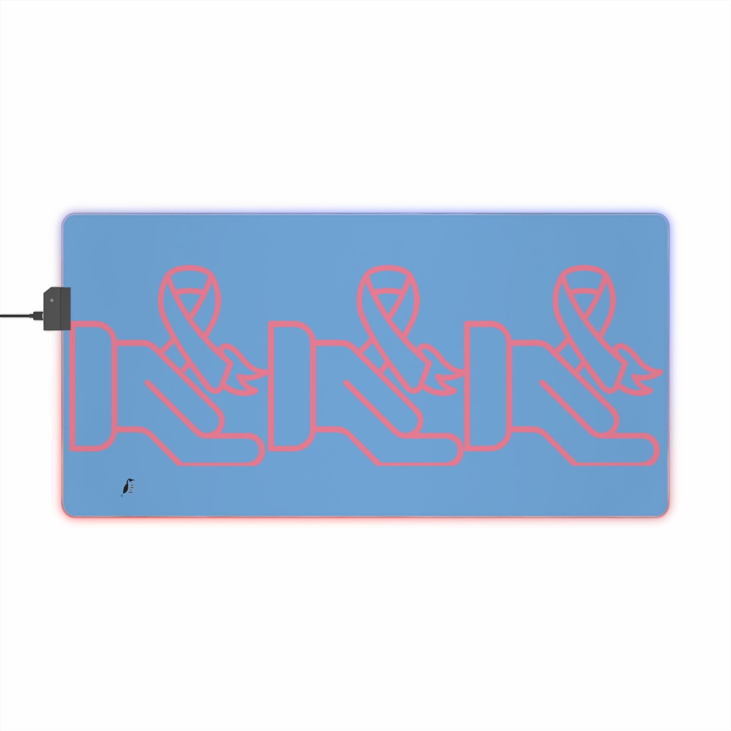 LED Gaming Mouse Pad: Fight Cancer Lite Blue