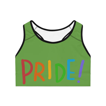 Sports Bra: LGBTQ Pride Green