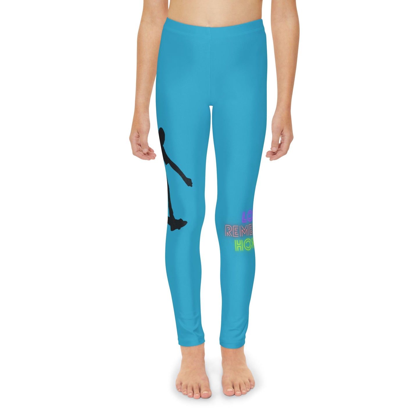 Youth Full-Length Leggings: Skateboarding Turquoise