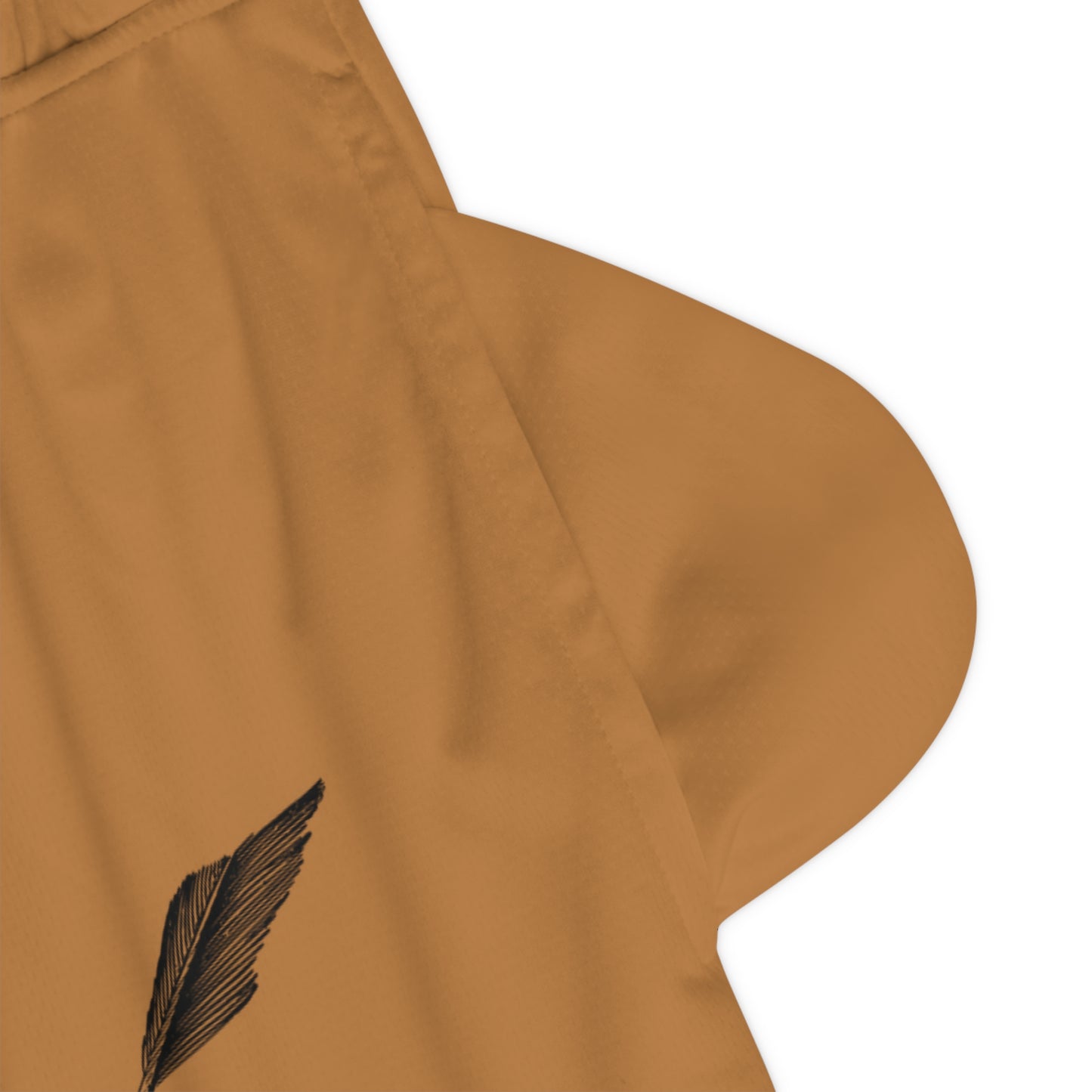 Basketball Rib Shorts: Writing Lite Brown