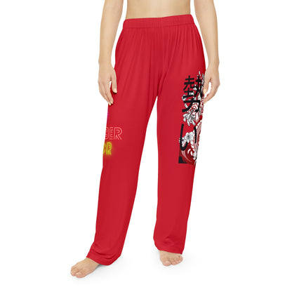 Women's Pajama Pants: Dragons Dark Red