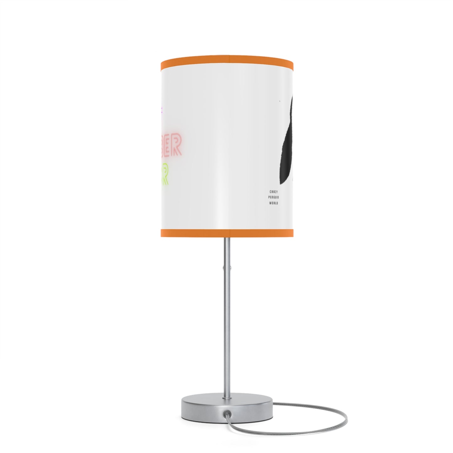 Lamp on a Stand, US|CA plug: Crazy Penguin World Logo White