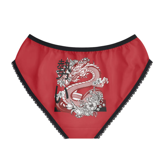 Women's Briefs: Dragons Dark Red