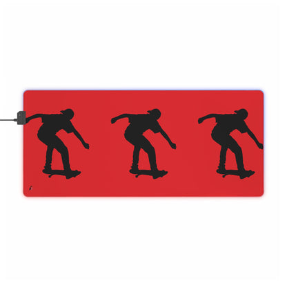 LED Gaming Mouse Pad: Skateboarding Red