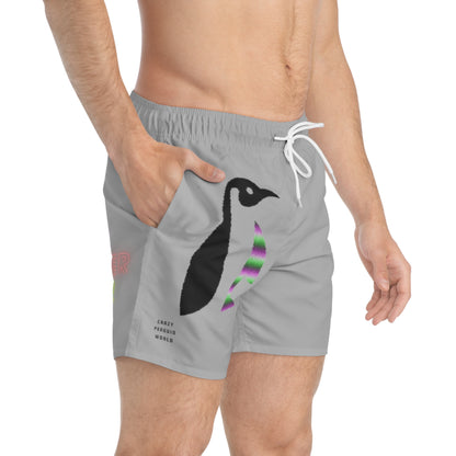 Swim Trunks: Crazy Penguin World Logo Lite Grey