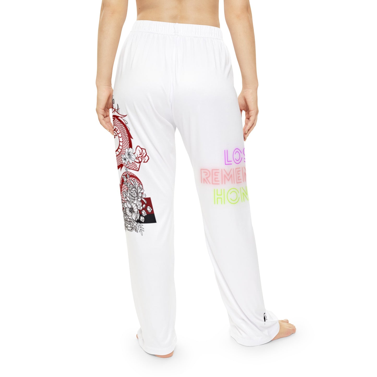 Women's Pajama Pants: Dragons White