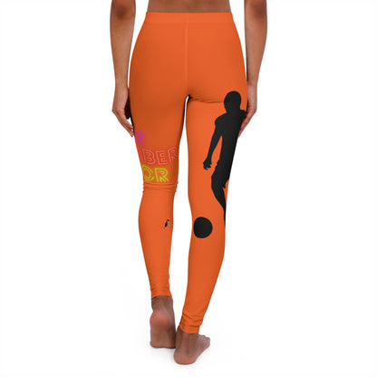 Women's Spandex Leggings: Soccer Orange