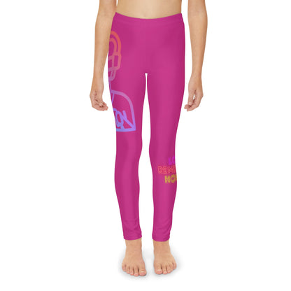 Youth Full-Length Leggings: Gaming Pink