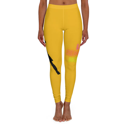 Women's Spandex Leggings: Soccer Yellow