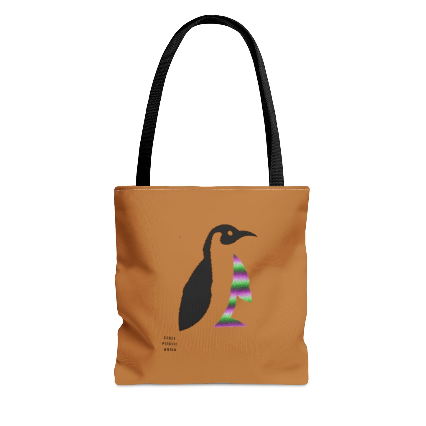 Tote Bag: Crazy Penguin World Logo Lite Brown