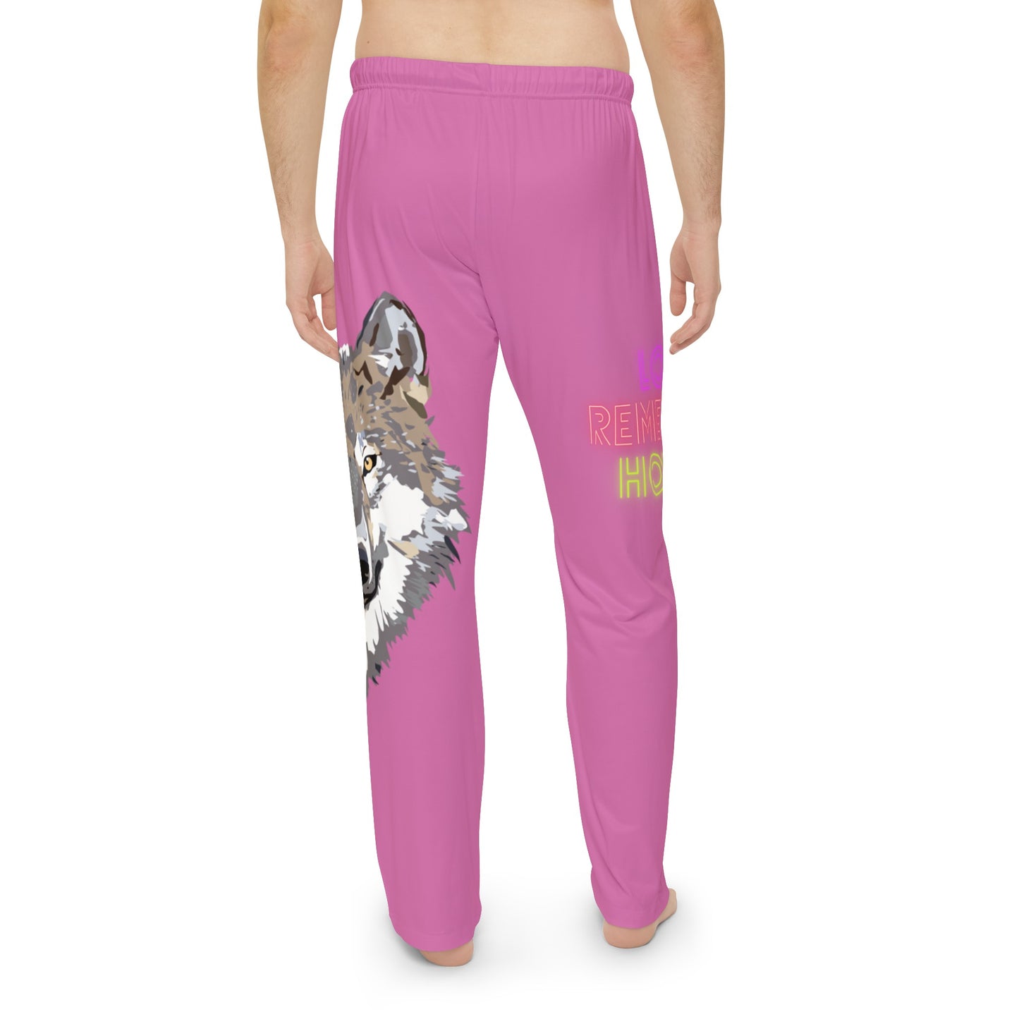 Men's Pajama Pants: Wolves Lite Pink