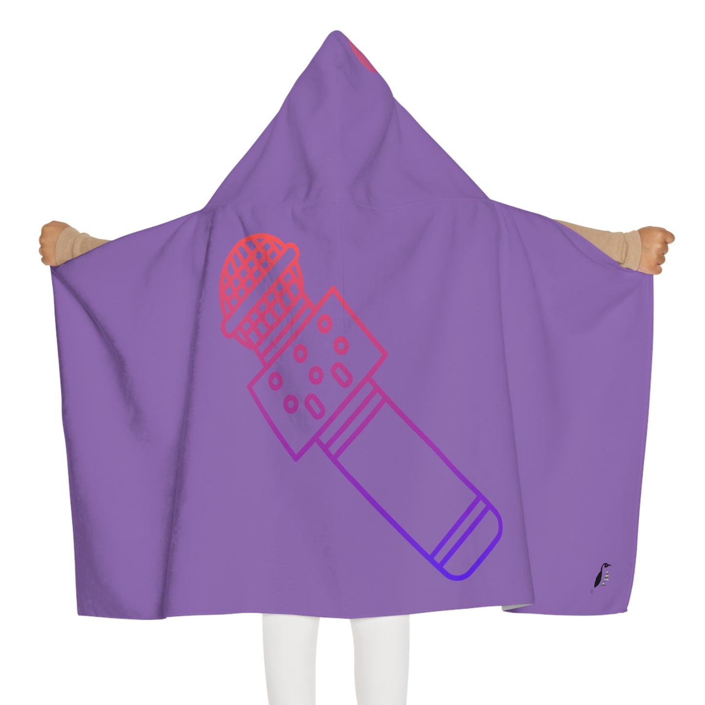 Youth Hooded Towel: Music Lite Purple